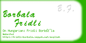 borbala fridli business card